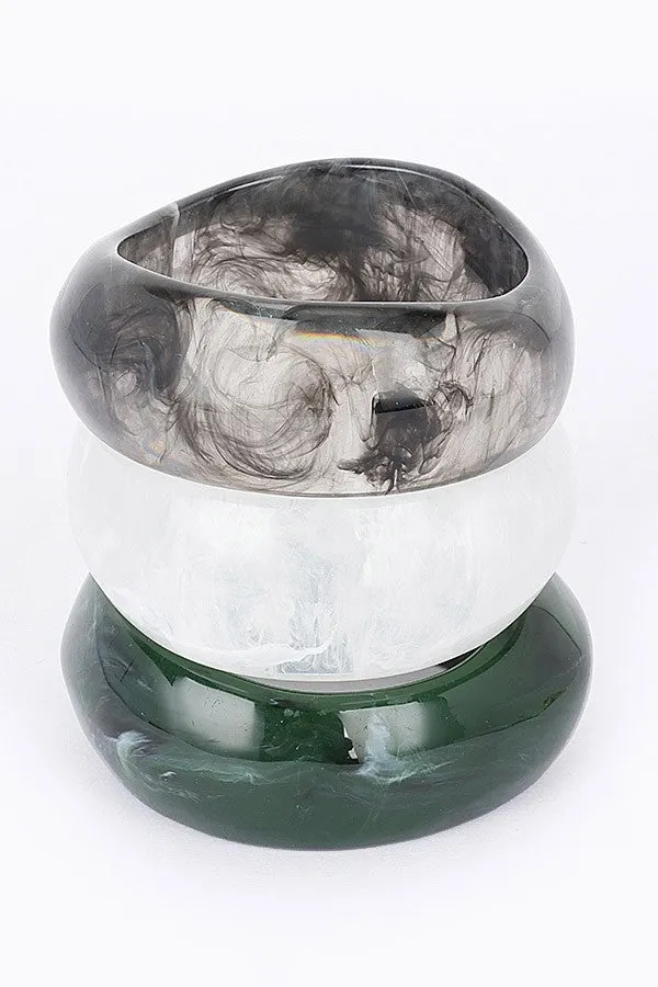 040525 The White Marble Wave Cuff Bracelet