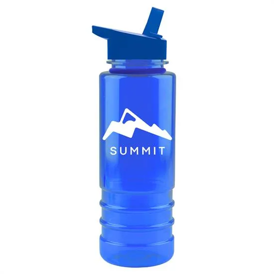Admiral 24 oz. Tritan™ Transparent Bottle With Flip Straw Lid And Accent Collar