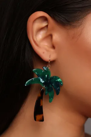All Shade Palm Tree Earrings - MultiColor