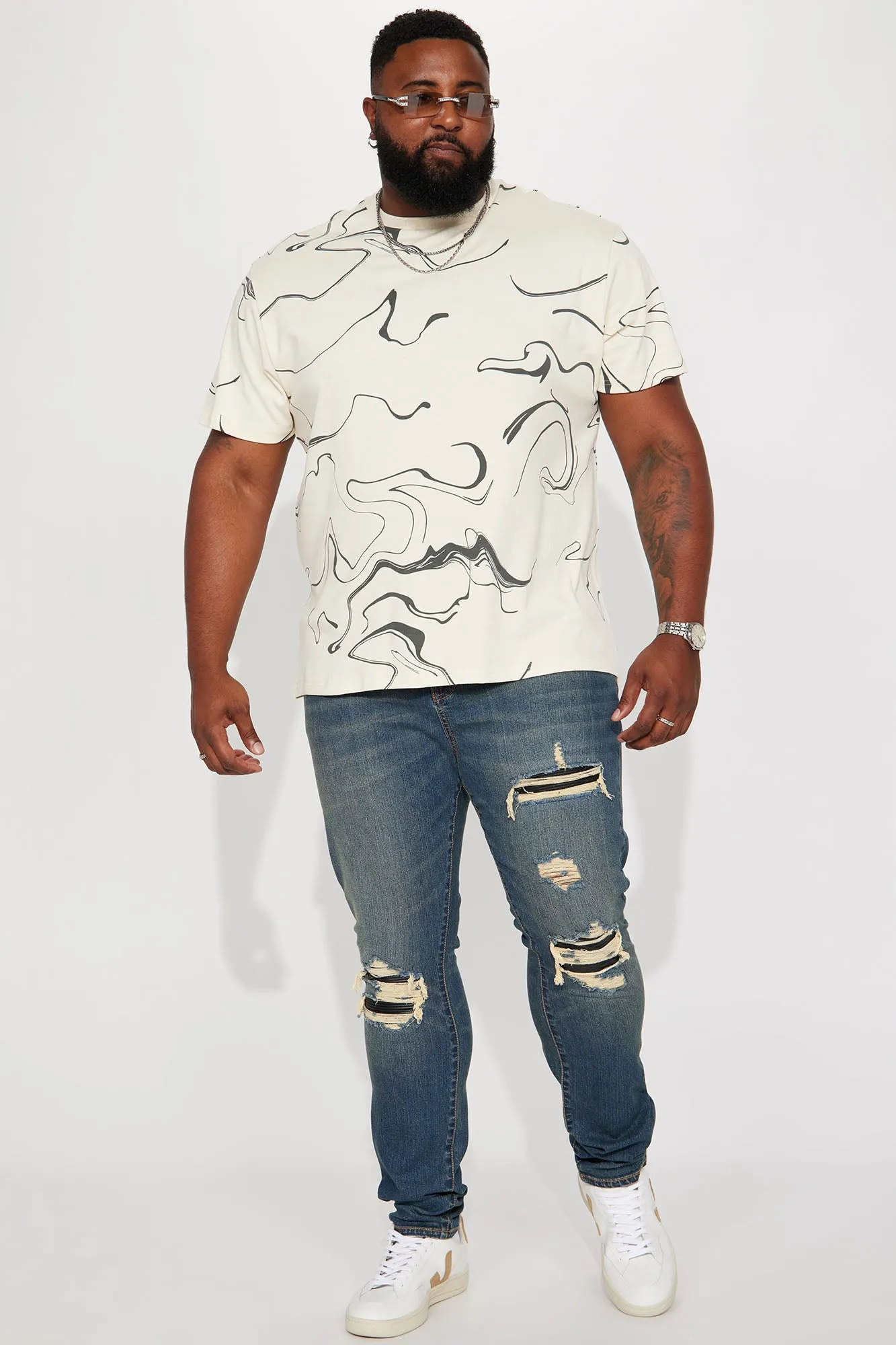 All the Marbles Short Sleeve Tee - Cream/combo
