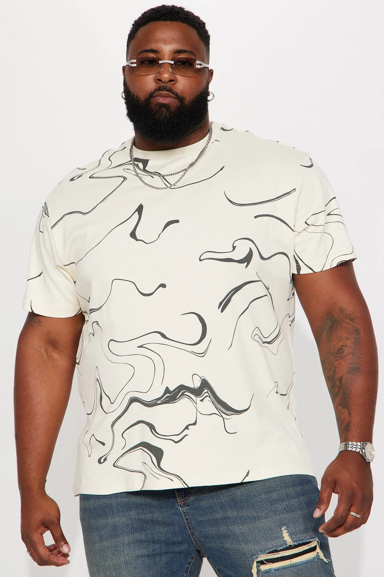 All the Marbles Short Sleeve Tee - Cream/combo