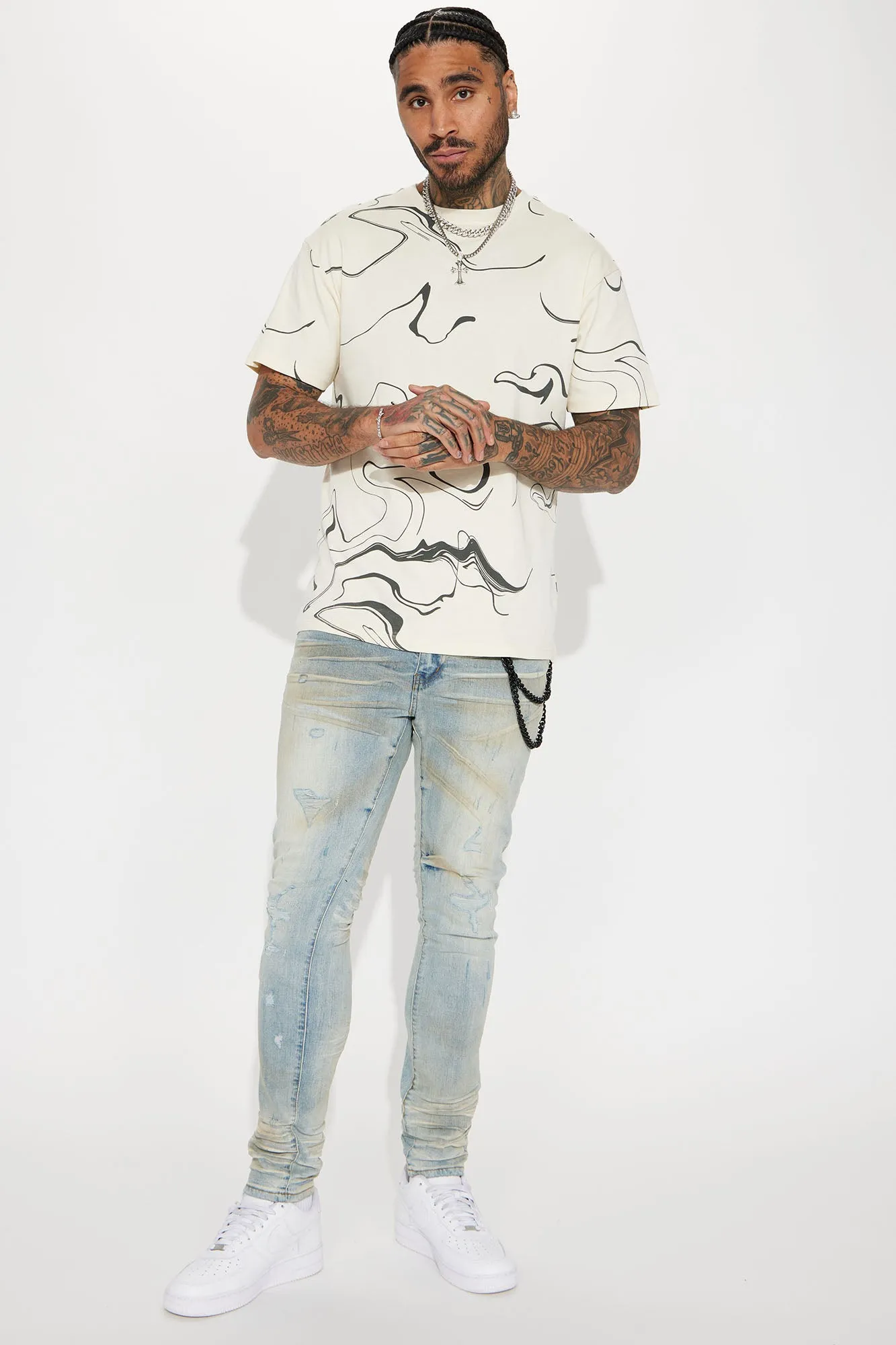 All the Marbles Short Sleeve Tee - Cream/combo
