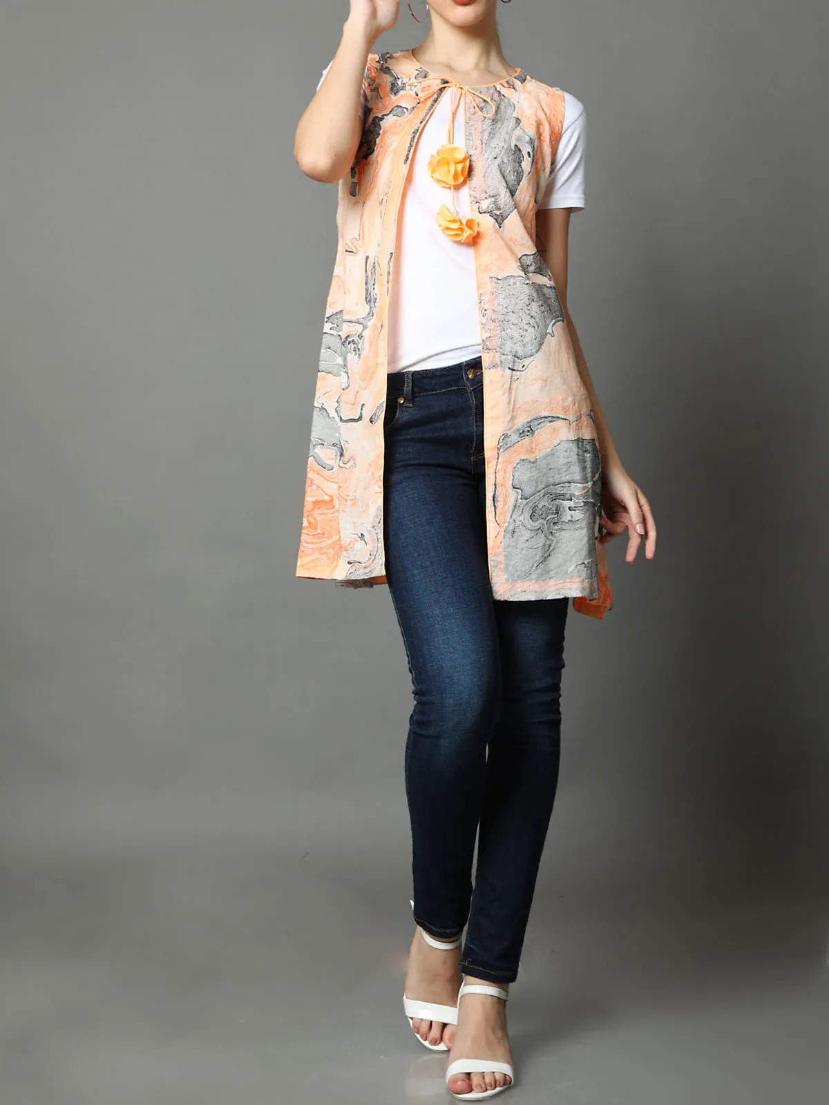 Amber Marble Sleeveless Jacket