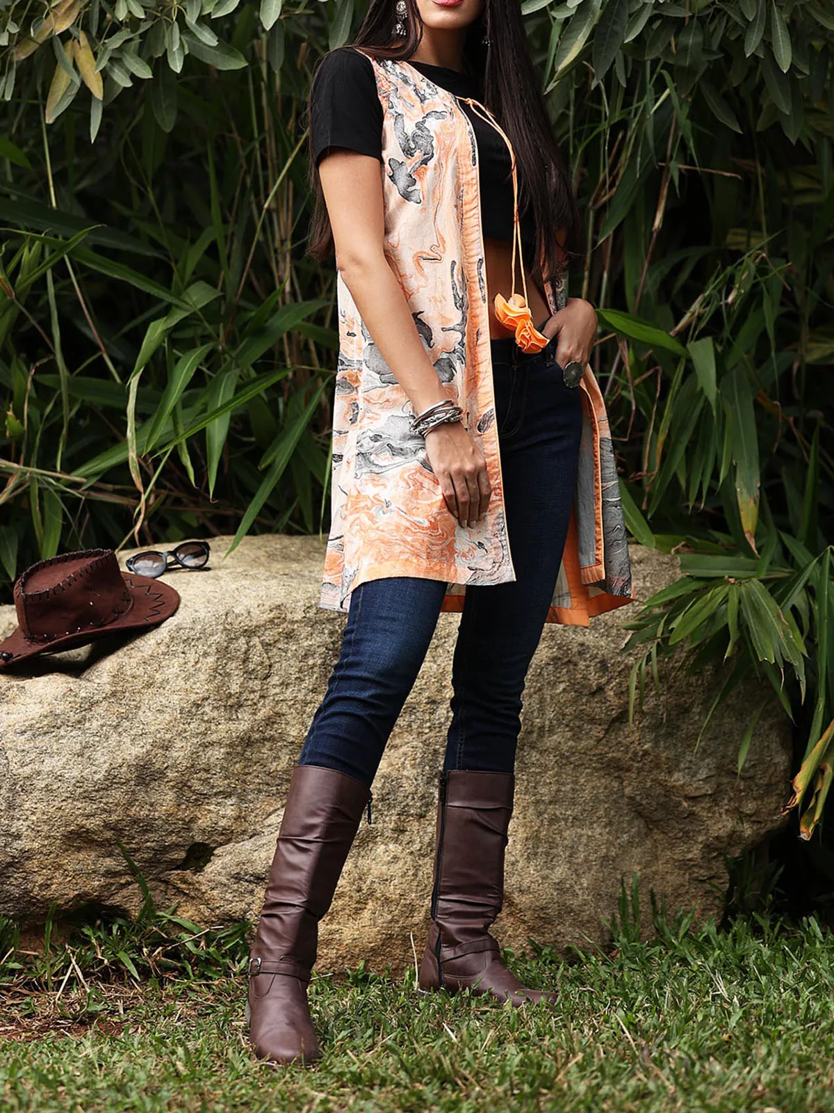 Amber Marble Sleeveless Jacket