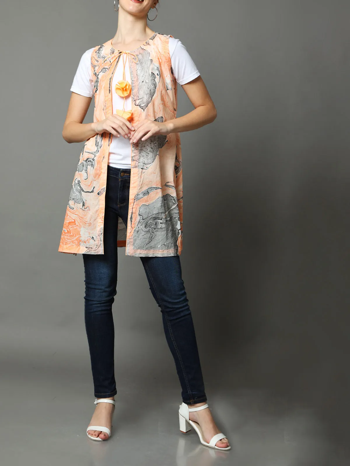 Amber Marble Sleeveless Jacket