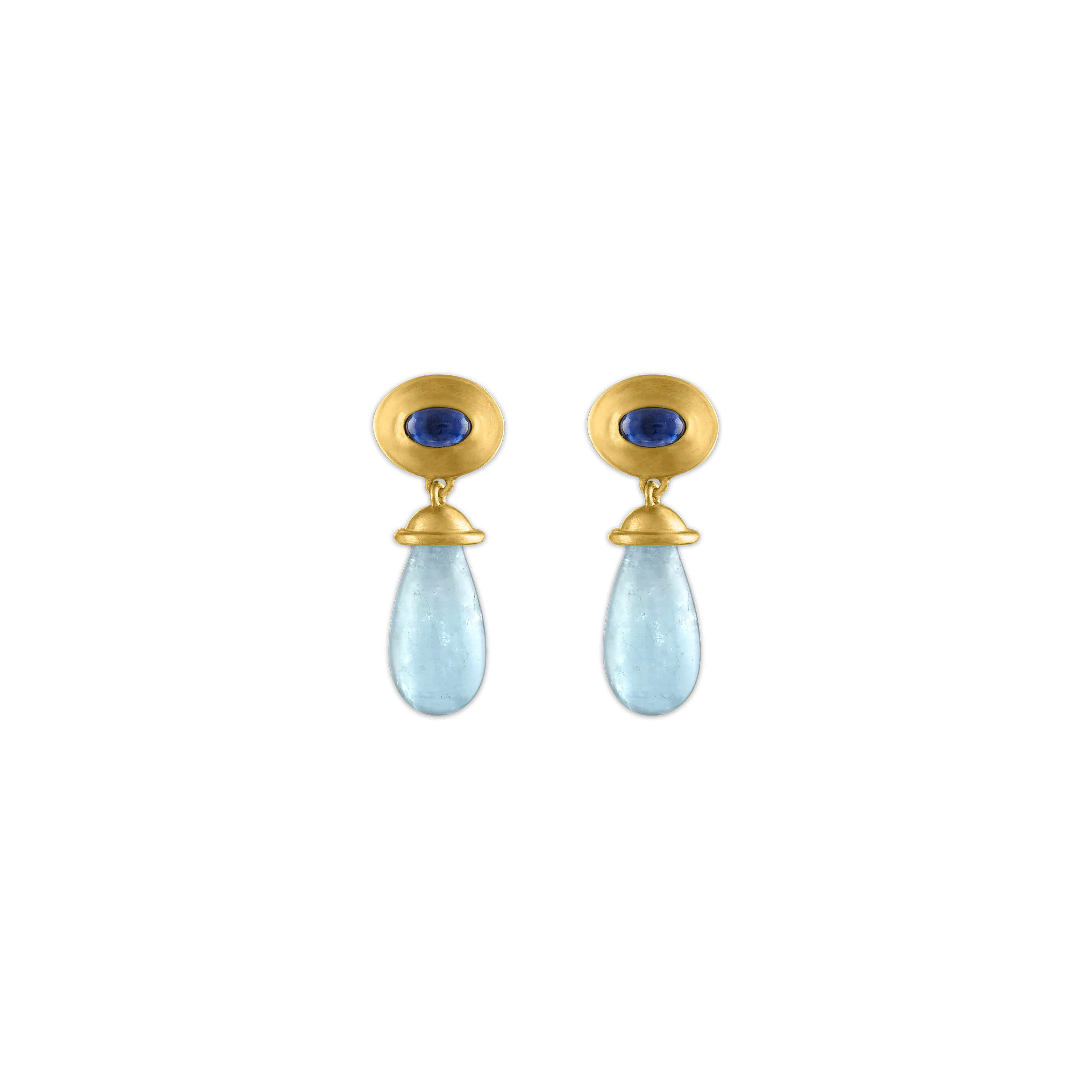 Aquamarine and Sapphire Alabastra Earrings