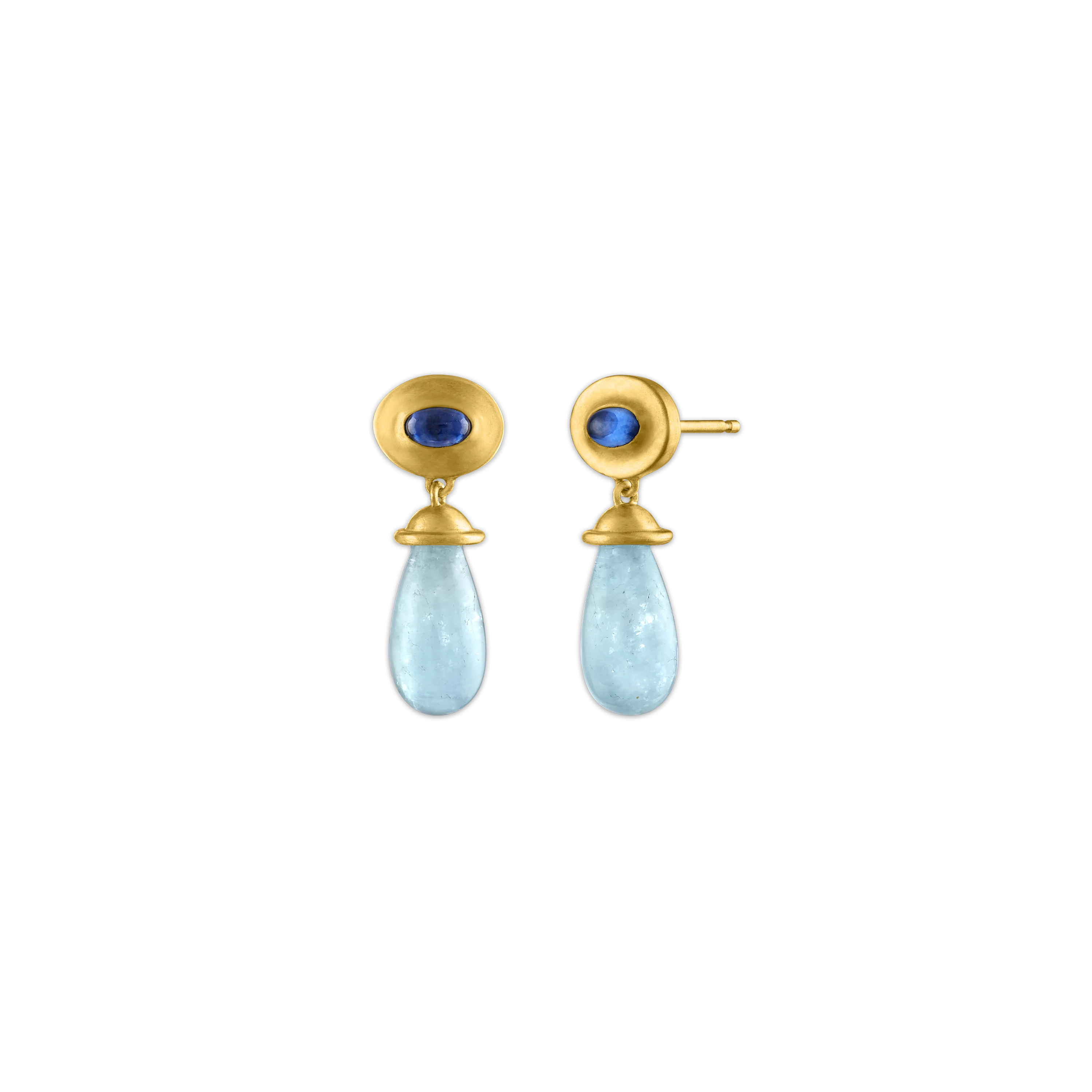 Aquamarine and Sapphire Alabastra Earrings