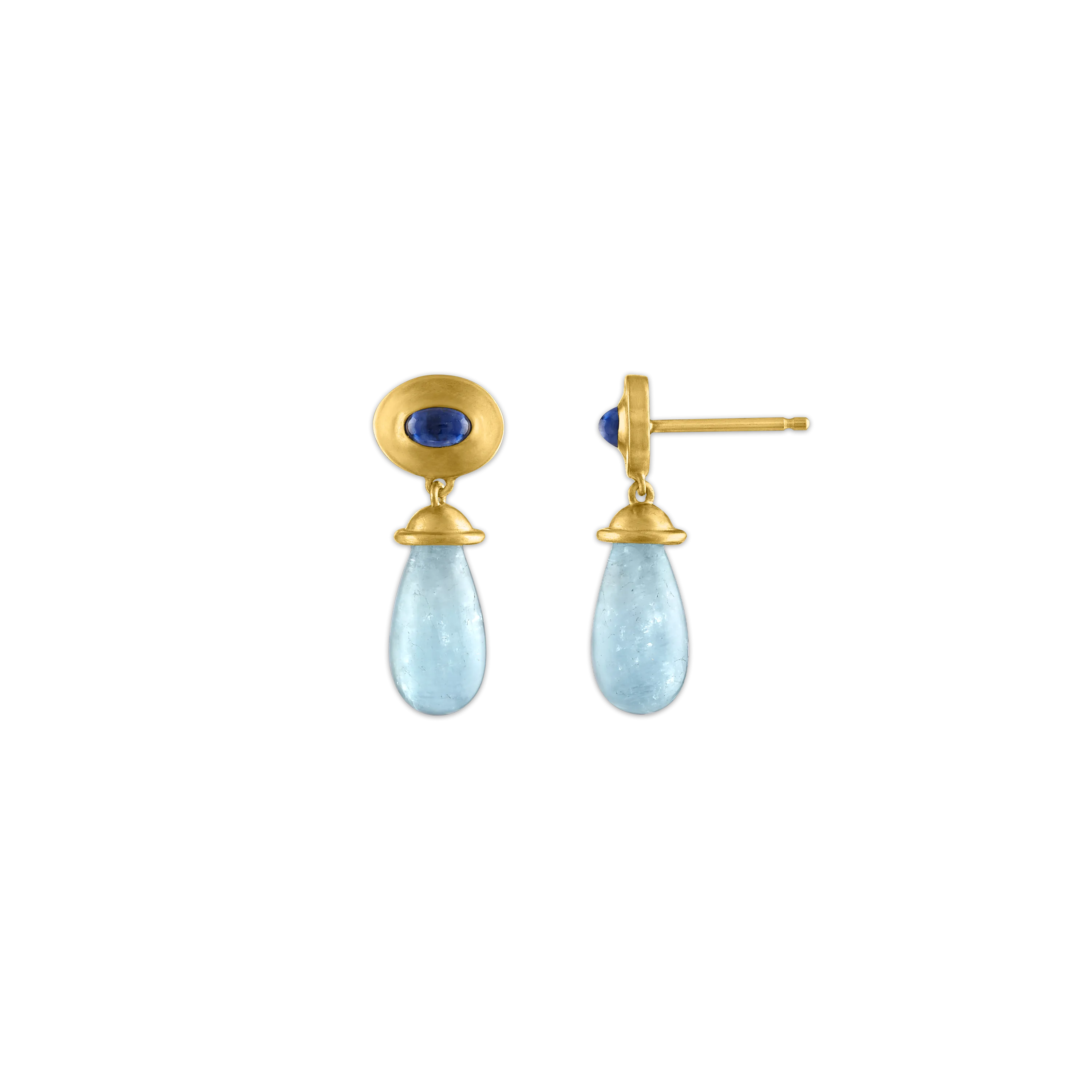 Aquamarine and Sapphire Alabastra Earrings