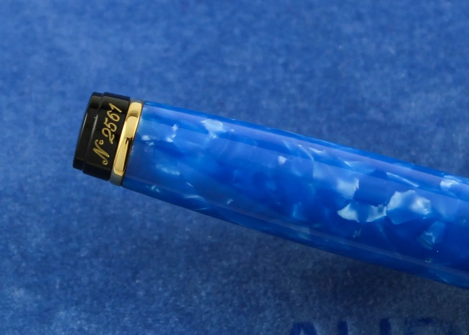 Aurora Blue Marble Limited Edition Fountain Pen & Ballpoint Pen Set