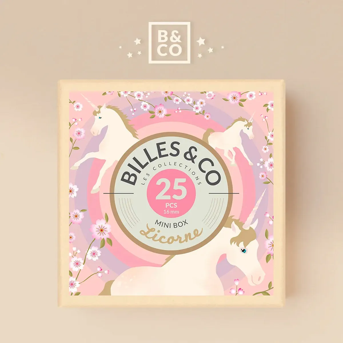 Billes & Co Unicorn Marbles Mini Box - 25 Pack