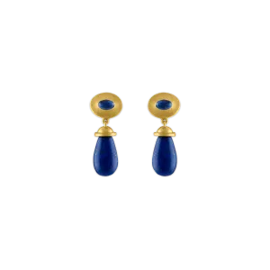 Blue Sapphire and Lapis Alabastra Earrings