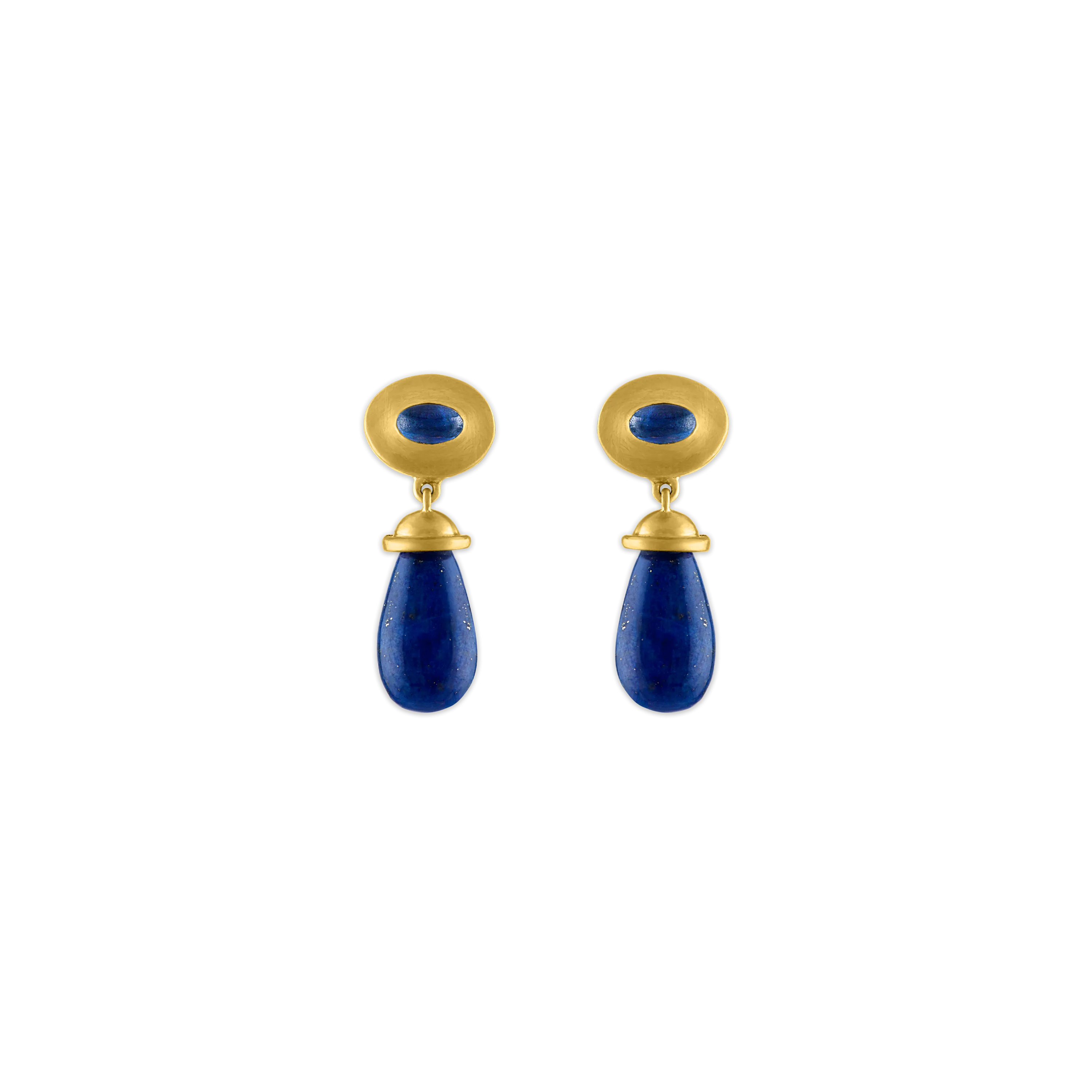 Blue Sapphire and Lapis Alabastra Earrings