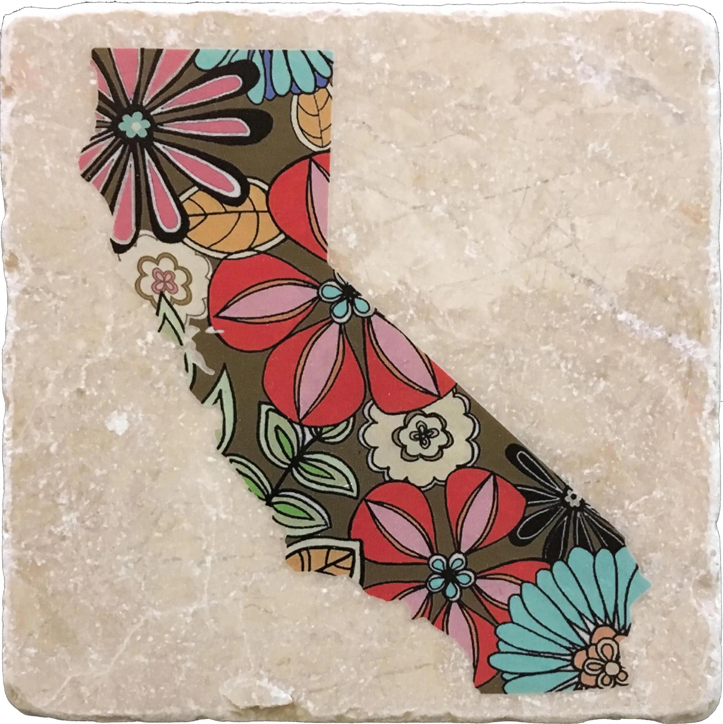 California Flowers Coaster Set