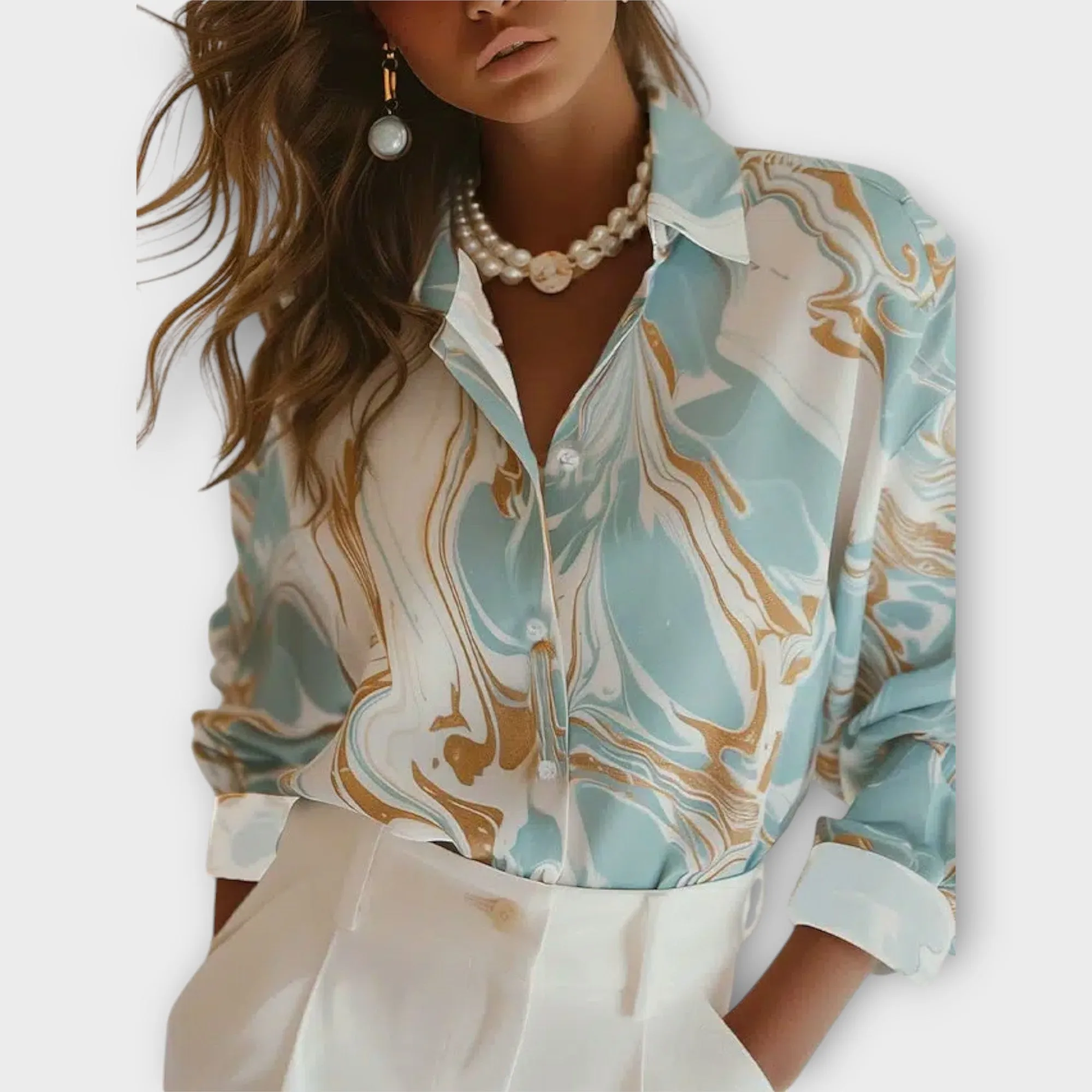 Celeste Marble Print Blouse