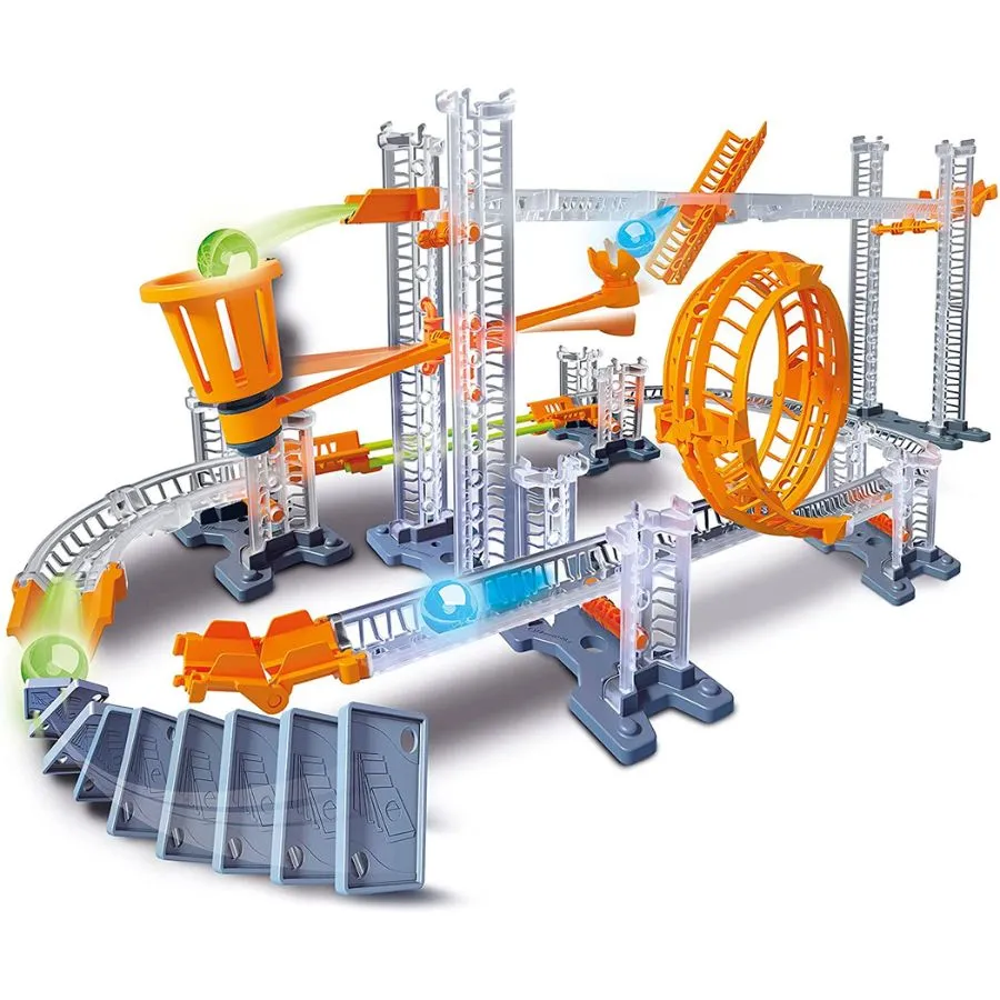 Clementoni - Action Reaction Glow Effect Marble Run