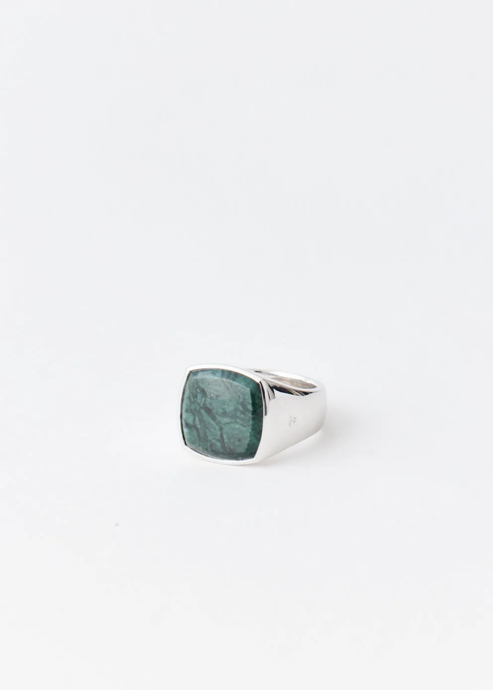 Cushion Green Marble Ring