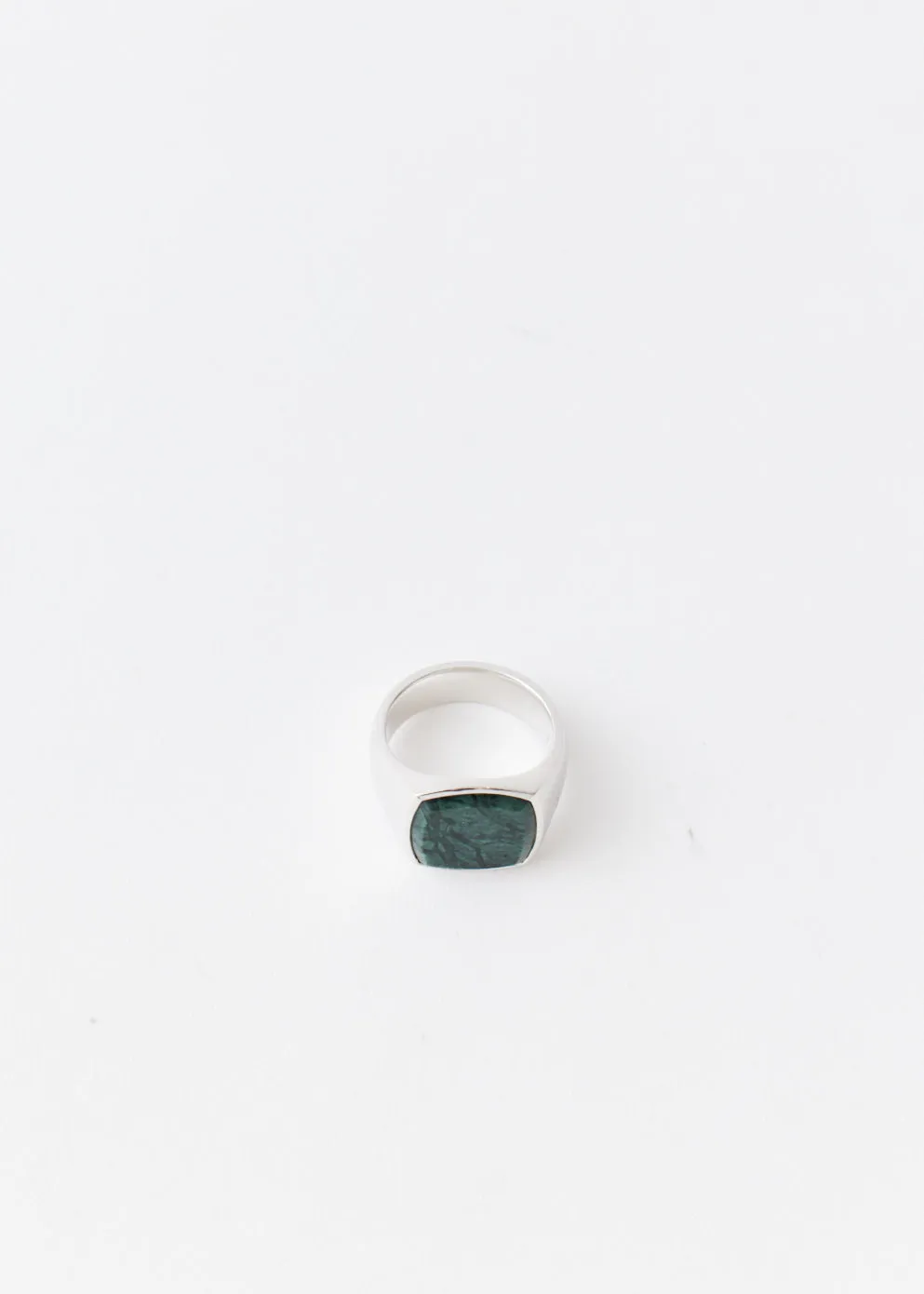 Cushion Green Marble Ring