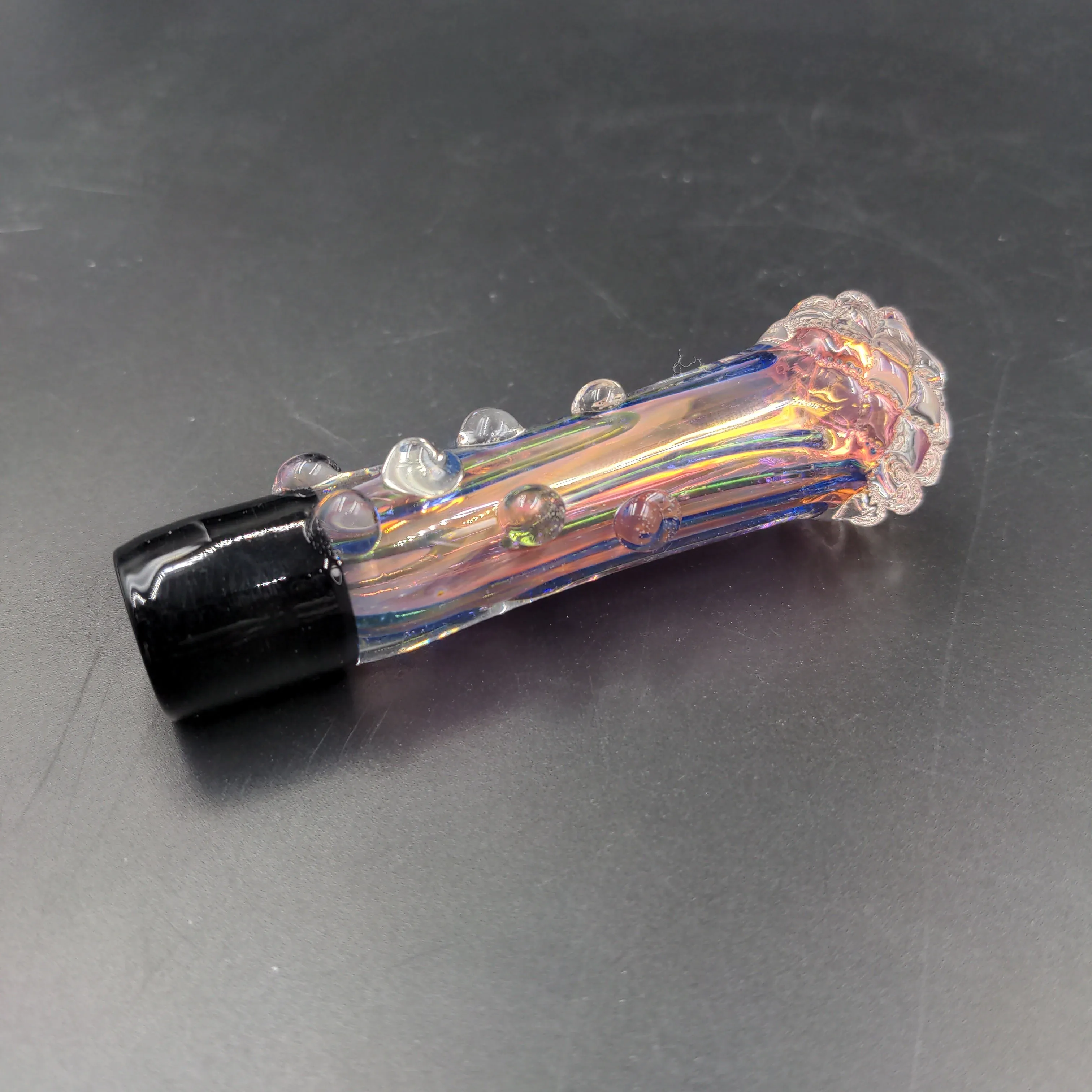Diamond Etched Iridescent Royal Glass Taster | 3.5
