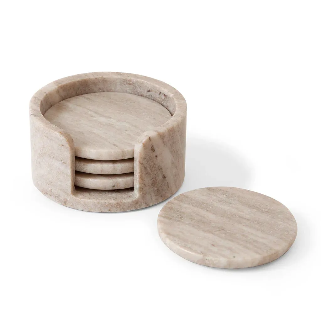 DURO BEIGE MARBLE COASTERS S/4