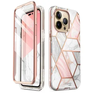 Full-Body Glitter Marble Bumper Case with Built-in Screen Protector Iphone