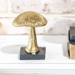 Gold Mushroom on Marble Base