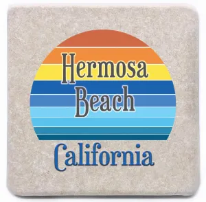 Hermosa Beach Retro Sunrise Coaster
