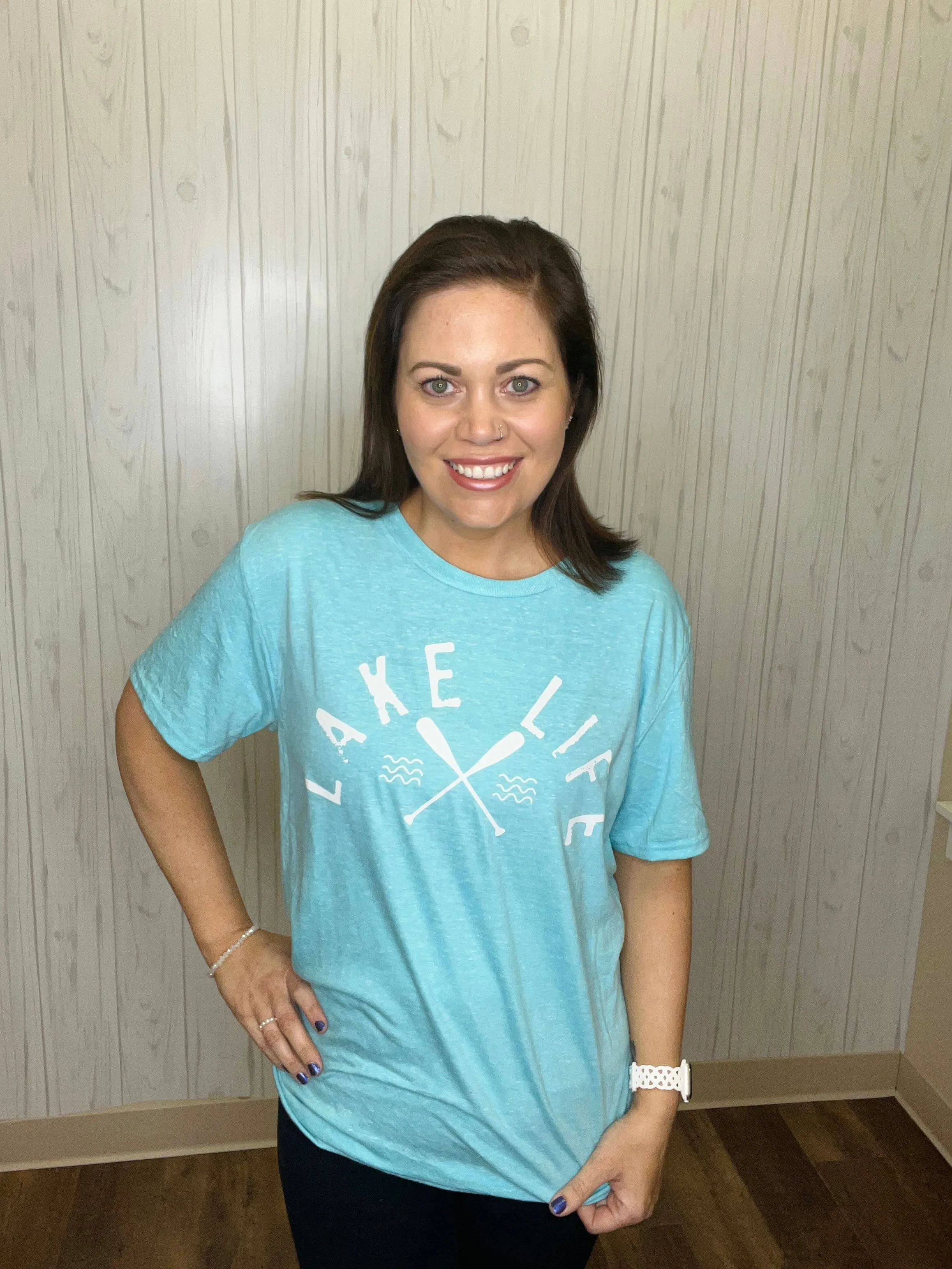 Lake Life Tee in Caribbean Blue Marble