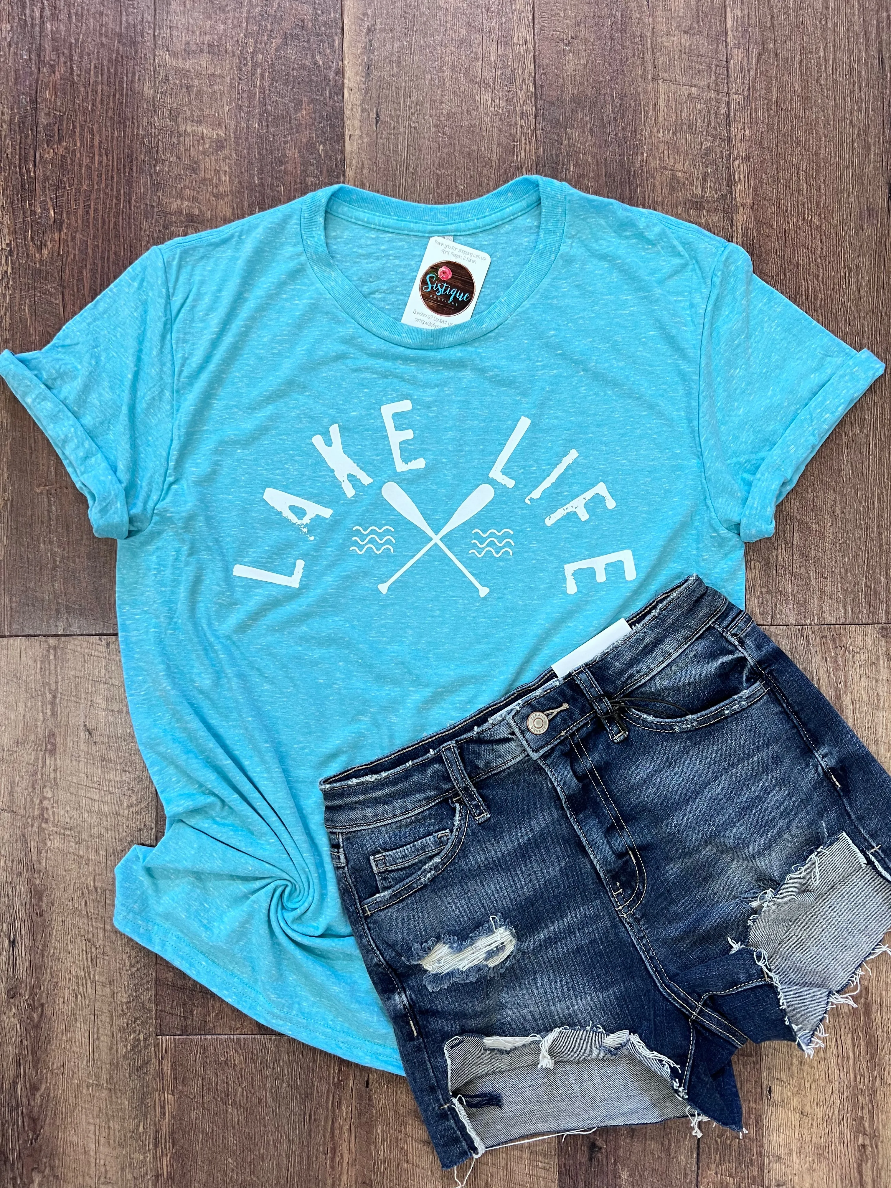 Lake Life Tee in Caribbean Blue Marble