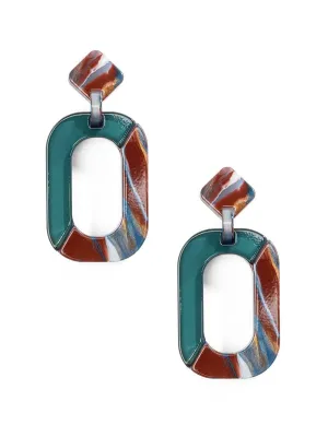 Marble Duotone Drop Earring