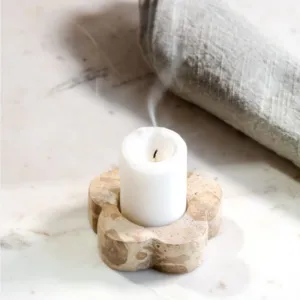 Marble Flower Tealight Holder