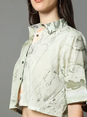 Maria Marble Crop Shirt