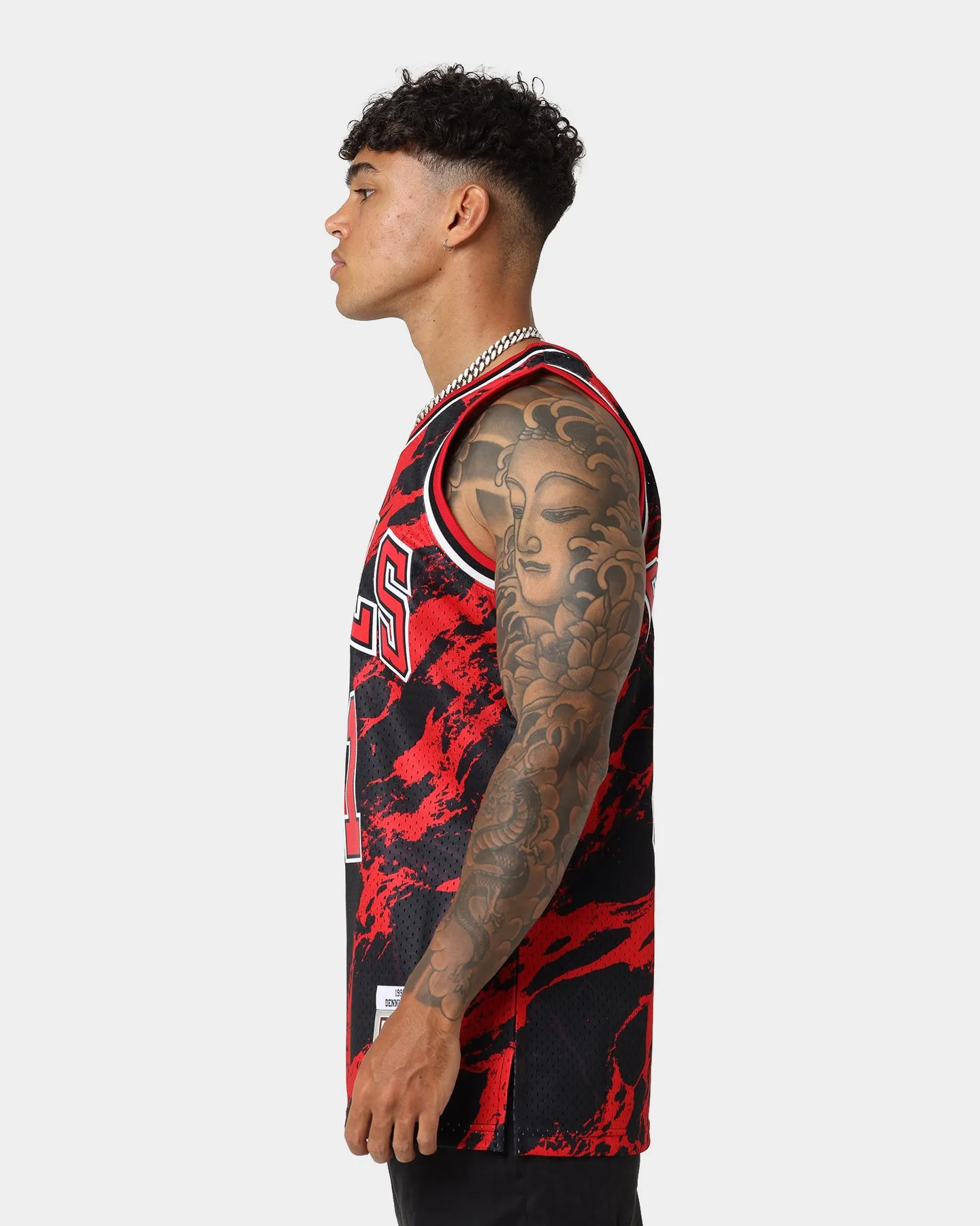 Mitchell & Ness Chicago Bulls Dennis Rodman #91 '95-'96 Marble Swingman Jersey Red