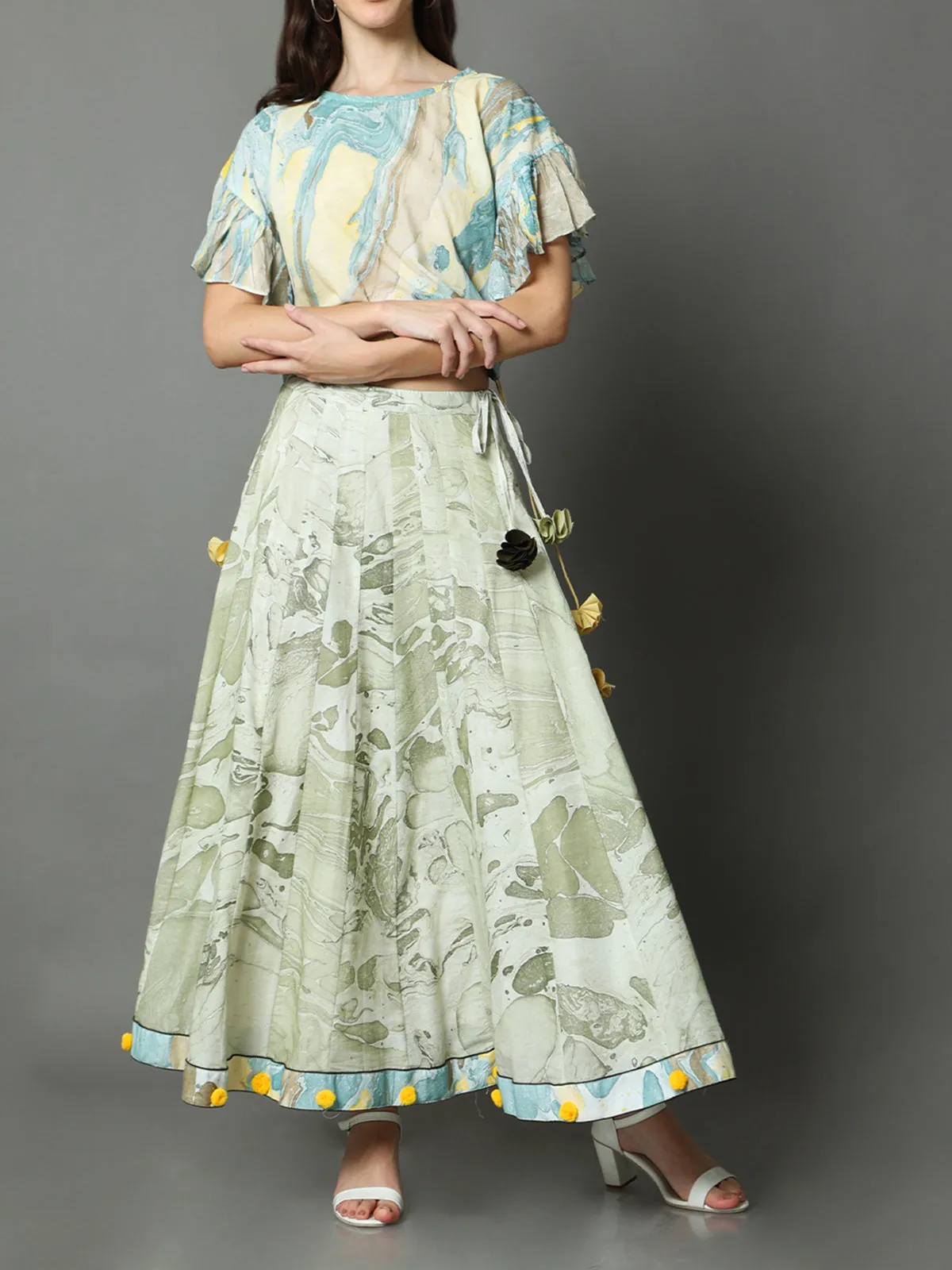 Moana Marble Frill Top