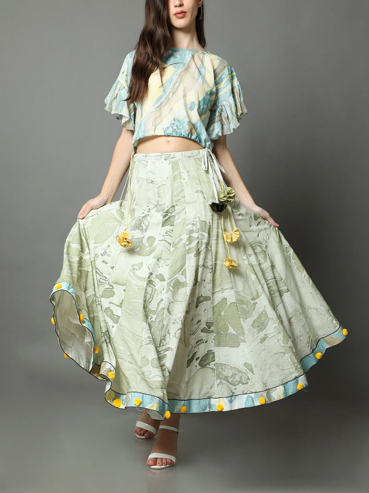 Moana Marble Frill Top