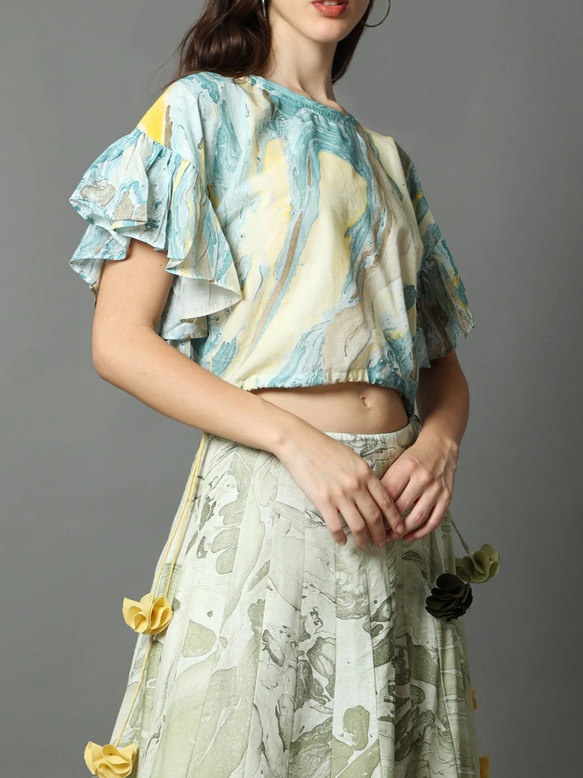 Moana Marble Frill Top