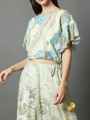 Moana Marble Frill Top