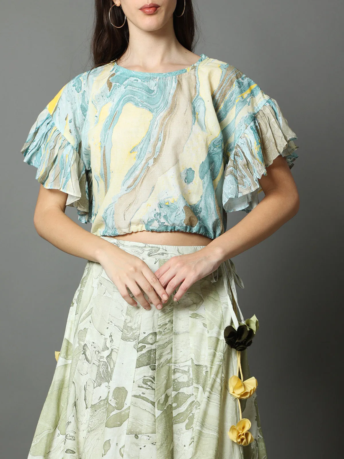 Moana Marble Frill Top