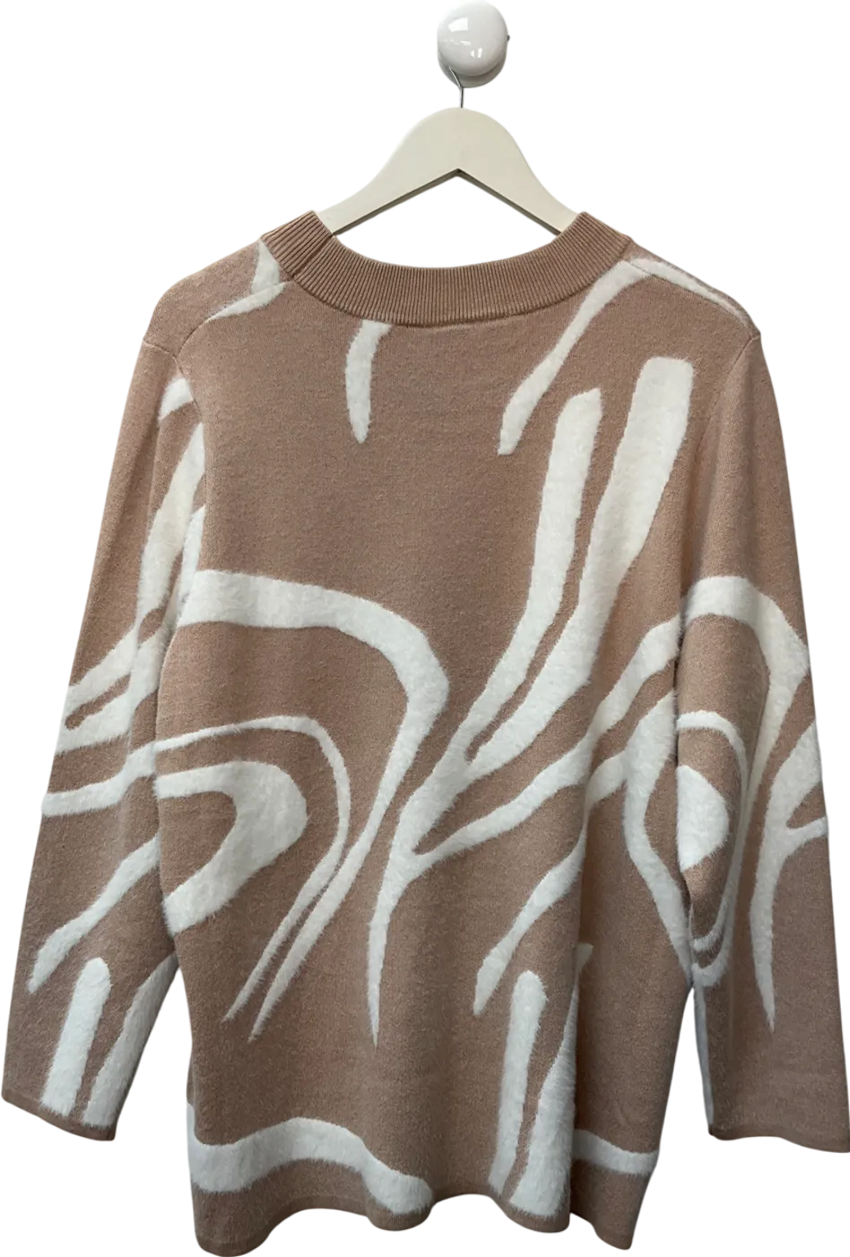 Ninaleonard Beige Marble Knitted Jumper UK XXXL
