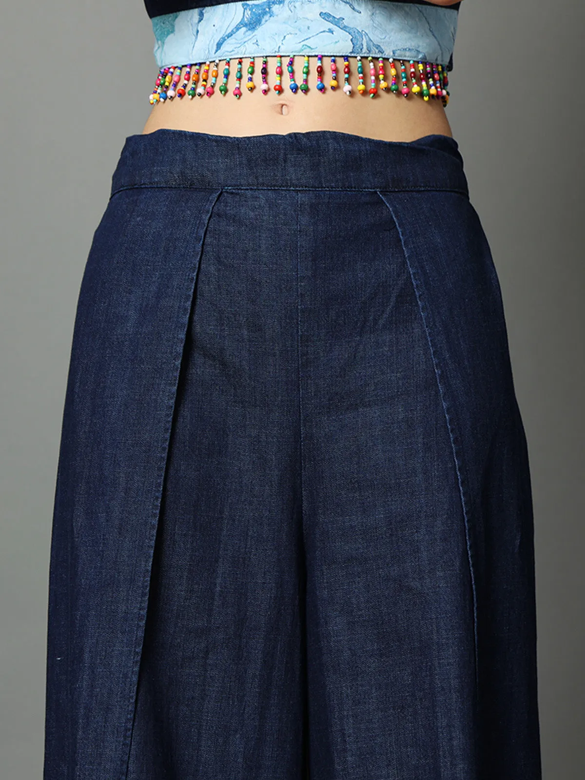 Oceane Marble Denim Wrap Pant