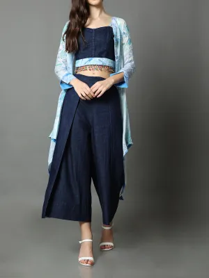 Oceane Marble Denim Wrap Pant