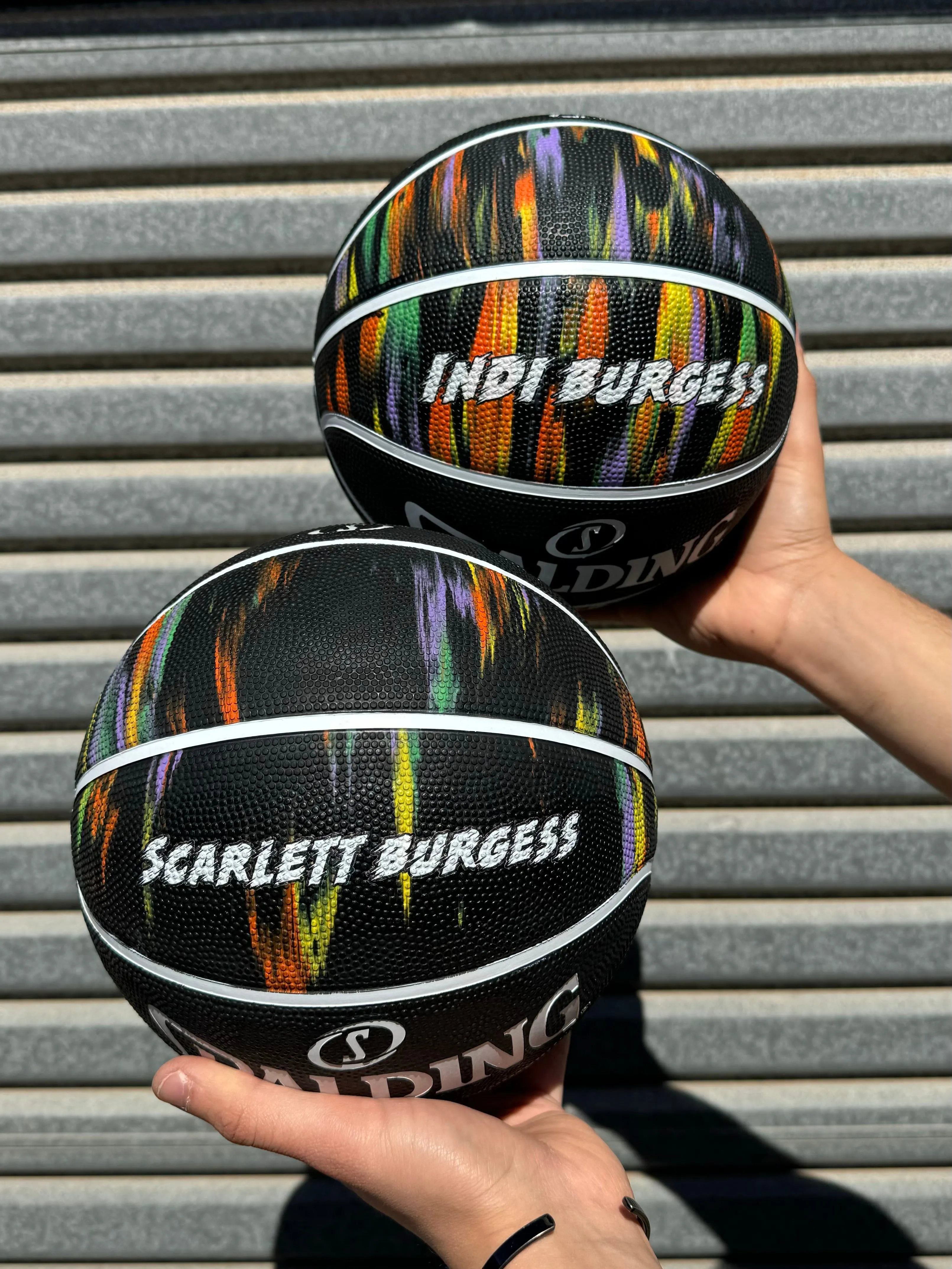 Personalised Spalding Black Marble Basketball (Size 5, 6, 7)