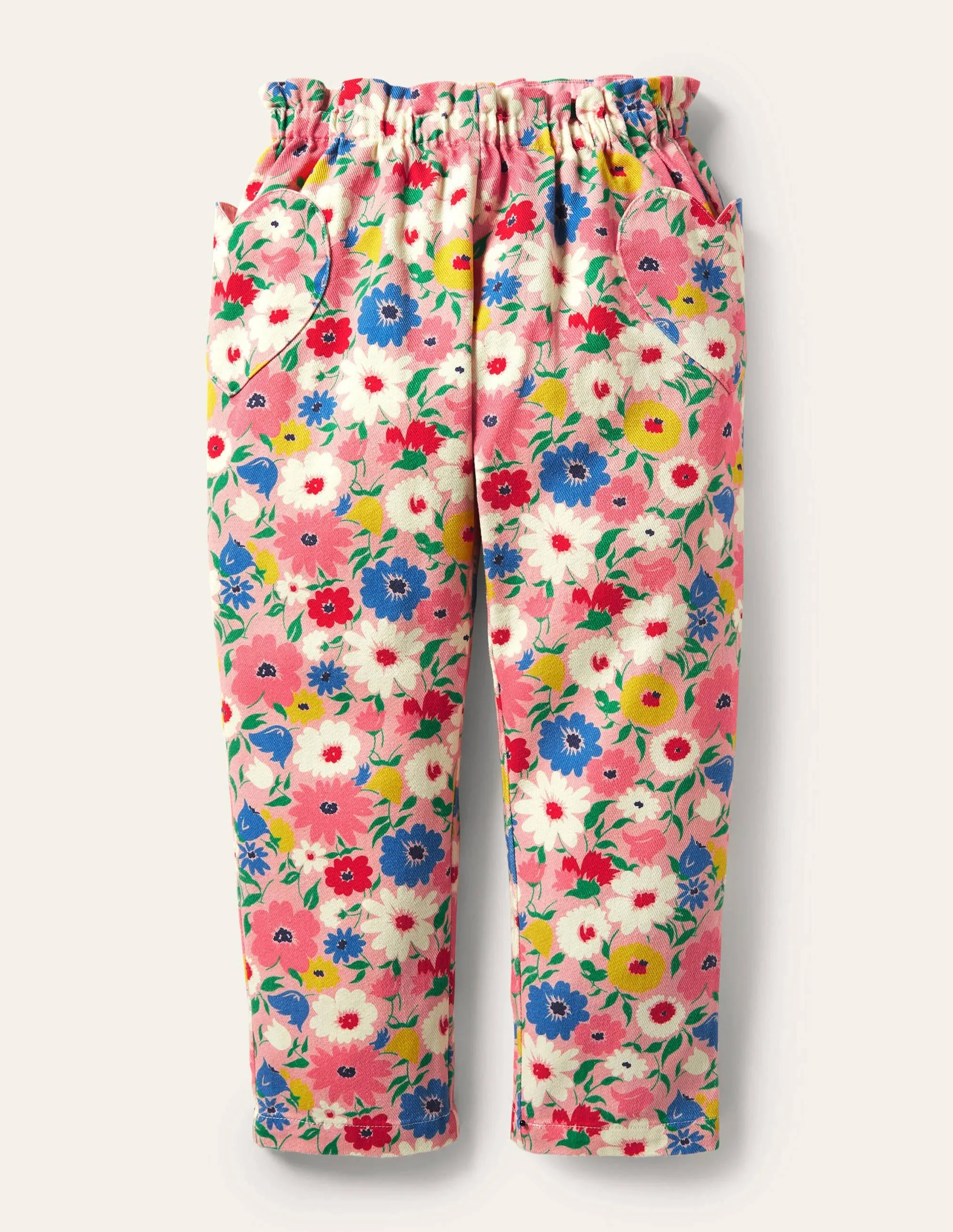 Pull-on Trousers-Boto Pink Painterly Floral