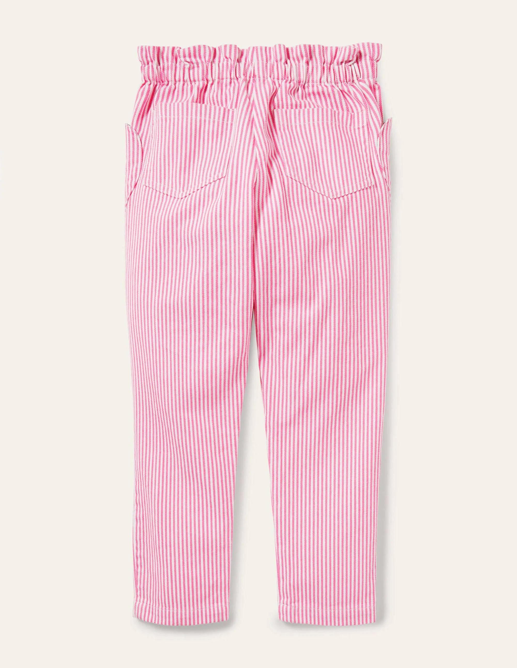 Pull-on Trousers-Festival Pink Ticking Stripe