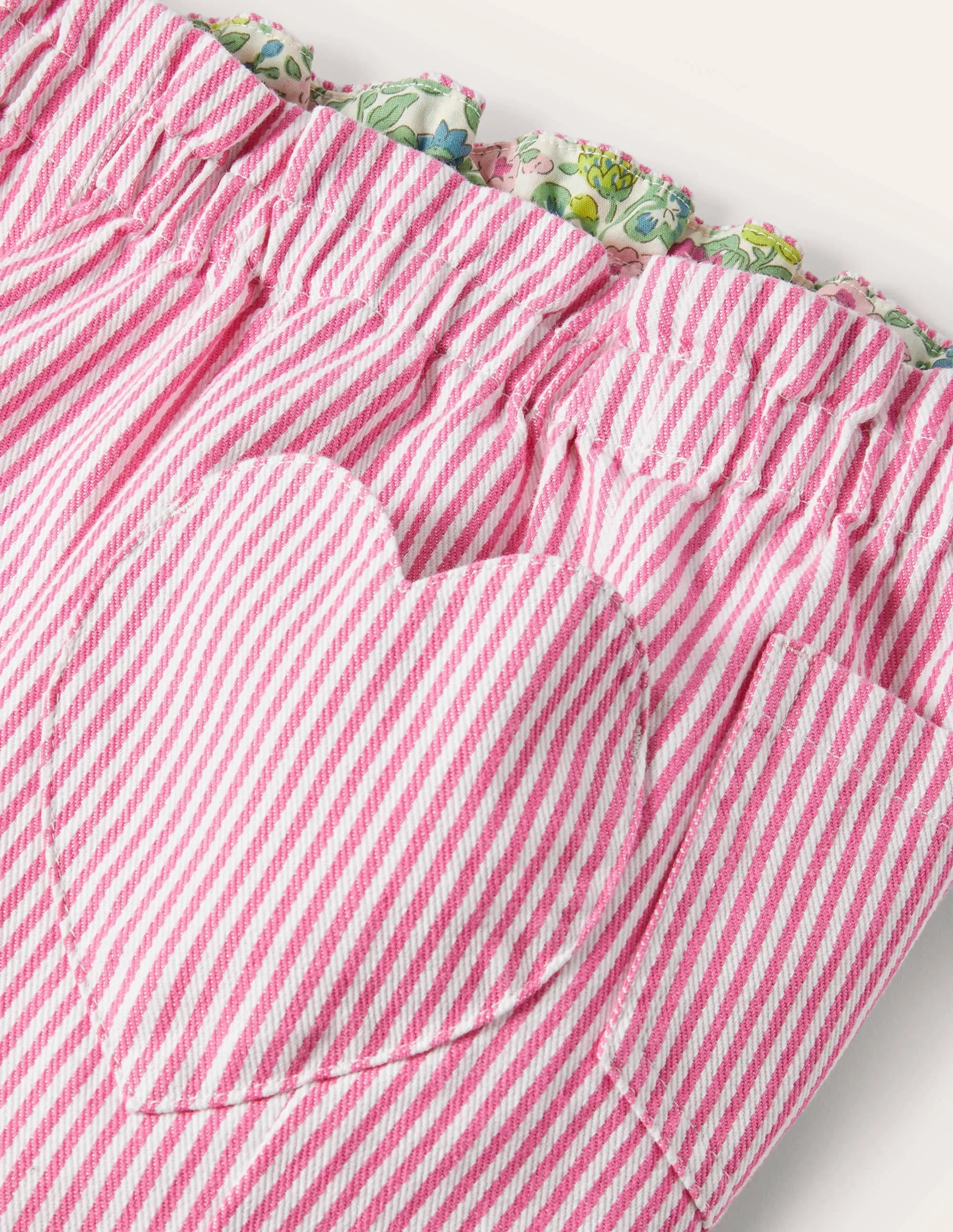 Pull-on Trousers-Festival Pink Ticking Stripe