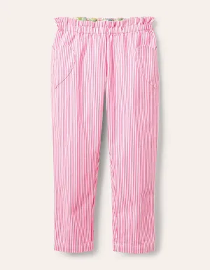 Pull-on Trousers-Festival Pink Ticking Stripe
