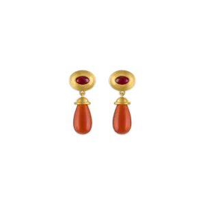 Ruby and Carnelian Alabastra Earrings