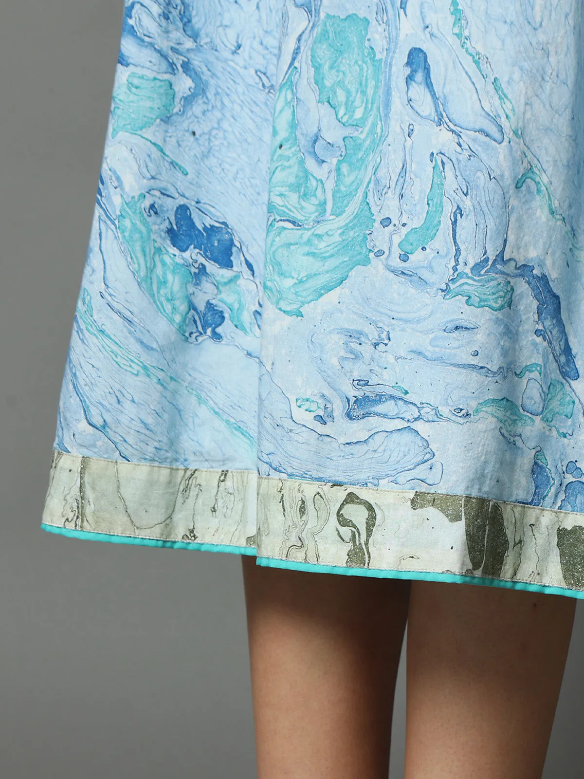 Selena Marble Strap Dress Aquamarine