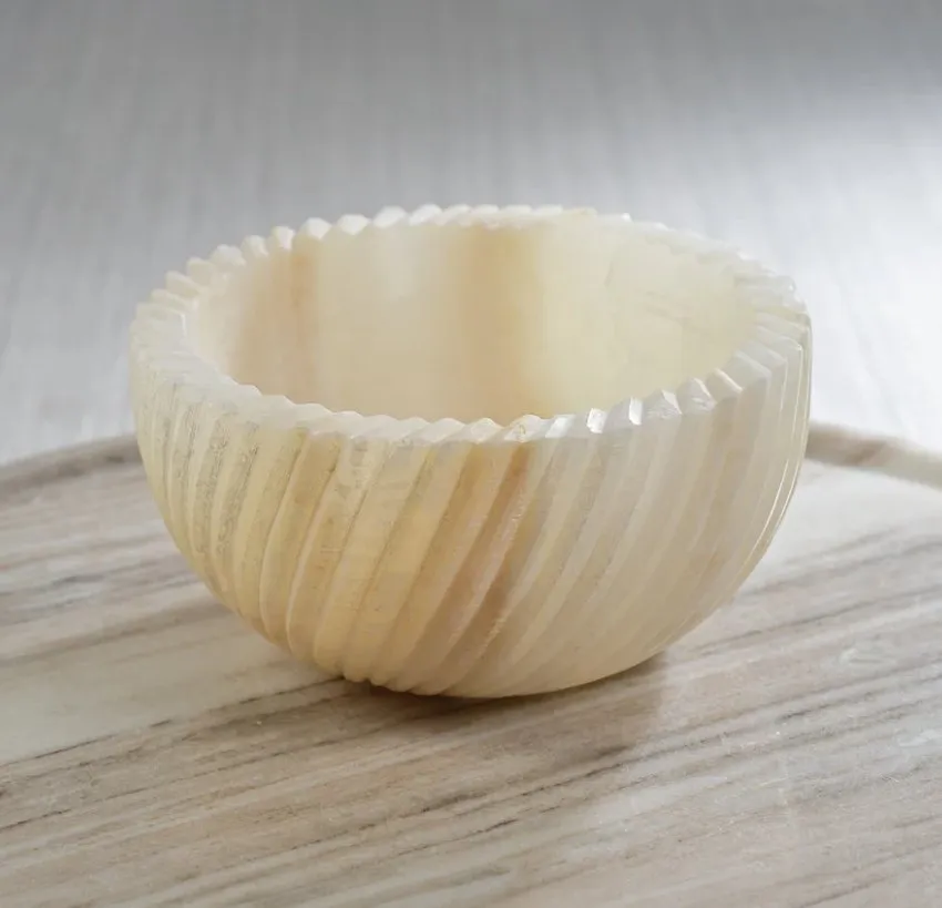 Spiraled Onyx Marble Serving Bowl