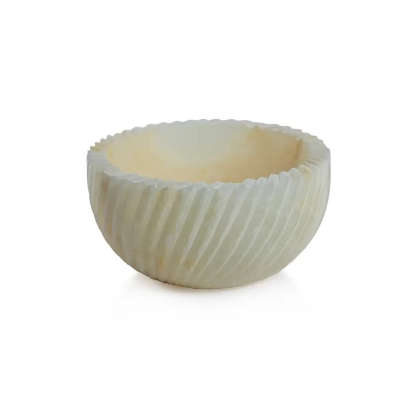 Spiraled Onyx Marble Serving Bowl