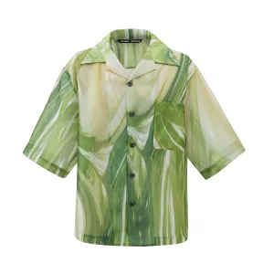 Summer Marble Print Polo Shirt